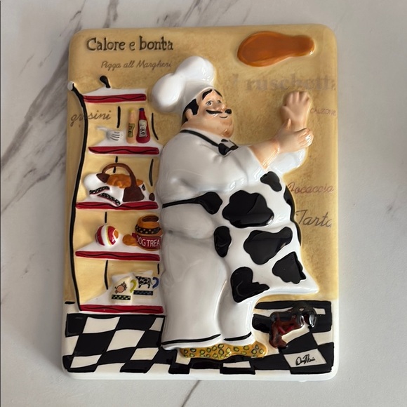 Chef Wall Plaque with Black and White Design - Picture 1 of 5